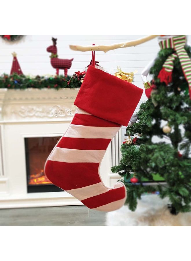جورب زينة معلق للكريسماس أحمر/أبيض - Image 4