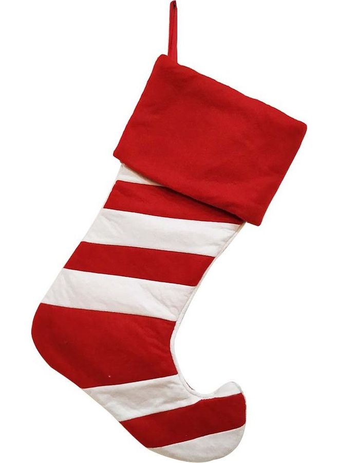 جورب زينة معلق للكريسماس أحمر/أبيض - Image 1