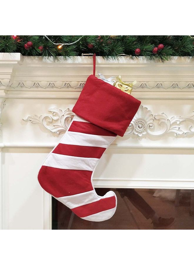 جورب زينة معلق للكريسماس أحمر/أبيض - Image 3