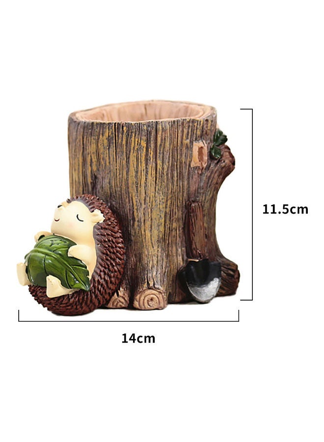 Hedgehog Resin Pen Holder Brown - Image 2