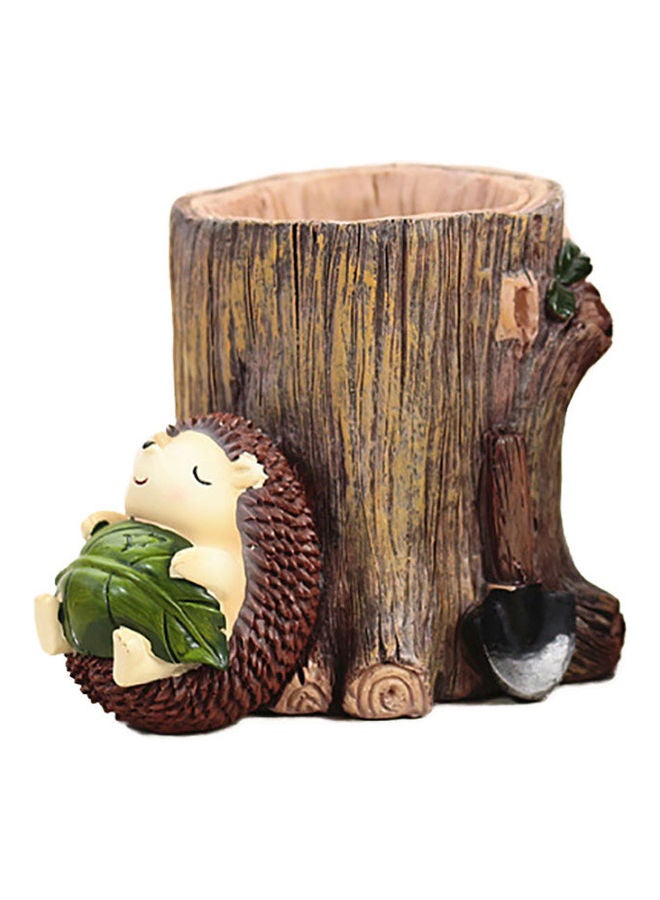 Hedgehog Resin Pen Holder Brown - Image 1