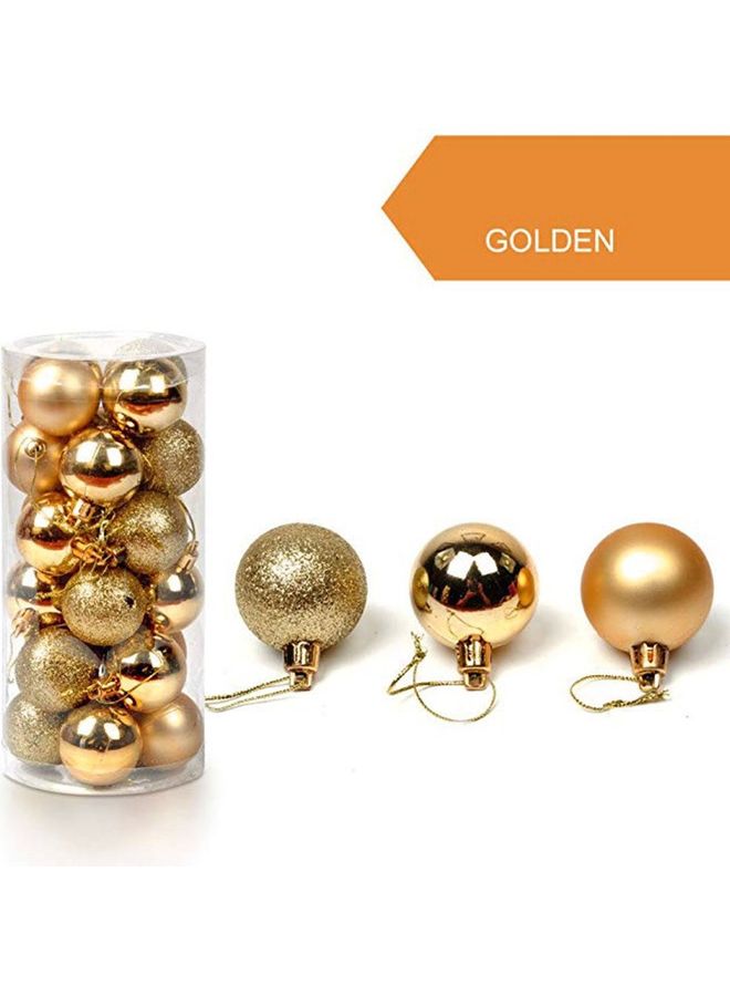 24-Piece  Ball For Christmas Tree Decorations Gold 8.5x5.7x11.4cm - Image 1