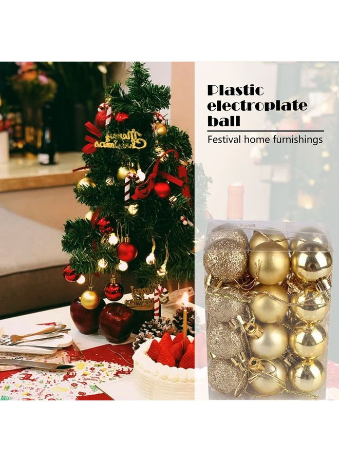 24-Piece  Ball For Christmas Tree Decorations Gold 8.5x5.7x11.4cm - Image 4