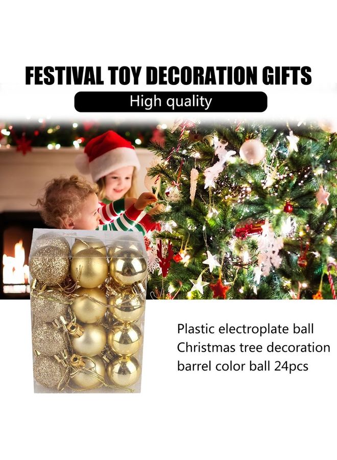 24-Piece  Ball For Christmas Tree Decorations Gold 8.5x5.7x11.4cm - Image 5