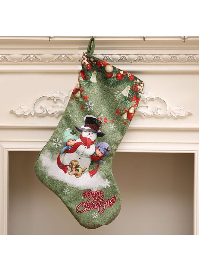 حقيبة هدايا بتصميم جوارب عيد الميلاد أخضر / أحمر