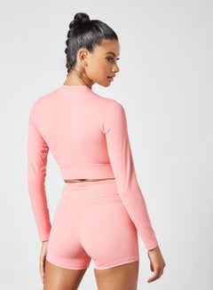 Gym King Evolve Long Sleeve Crop Top Pink  - Image 4