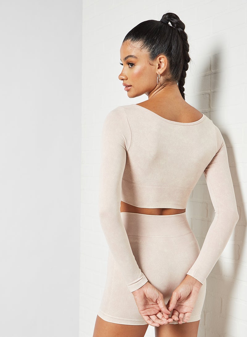 Gym King Sport Aura Long Sleeve Crop Top Pink  - Image 4