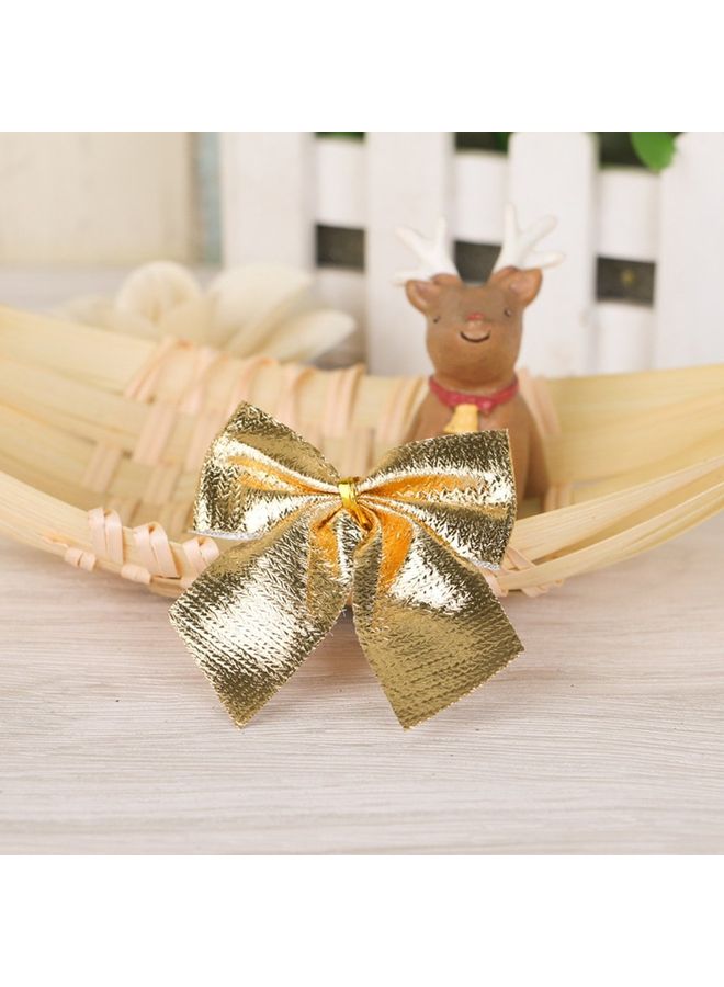 زينة لامعة على شكل عقدة فيونكة لتزيين شجرة الكريسماس ذهبي - Image 2