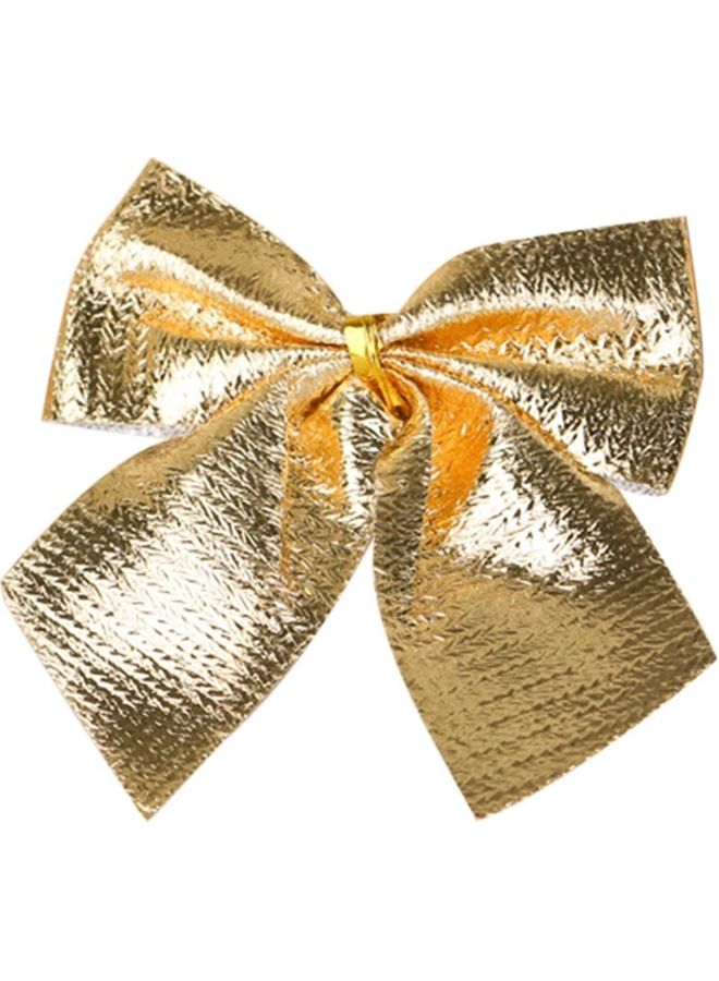 زينة لامعة على شكل عقدة فيونكة لتزيين شجرة الكريسماس ذهبي - Image 1