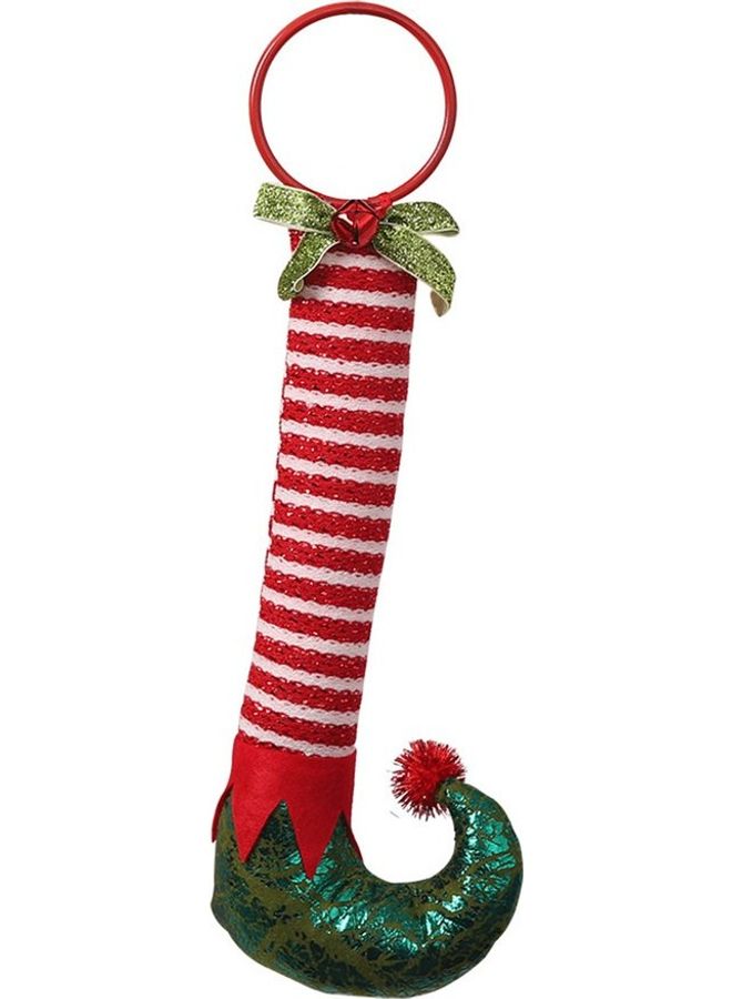 Hoop Elf Boot Christmas Tree Pendant Red/White/Green  - Image 1