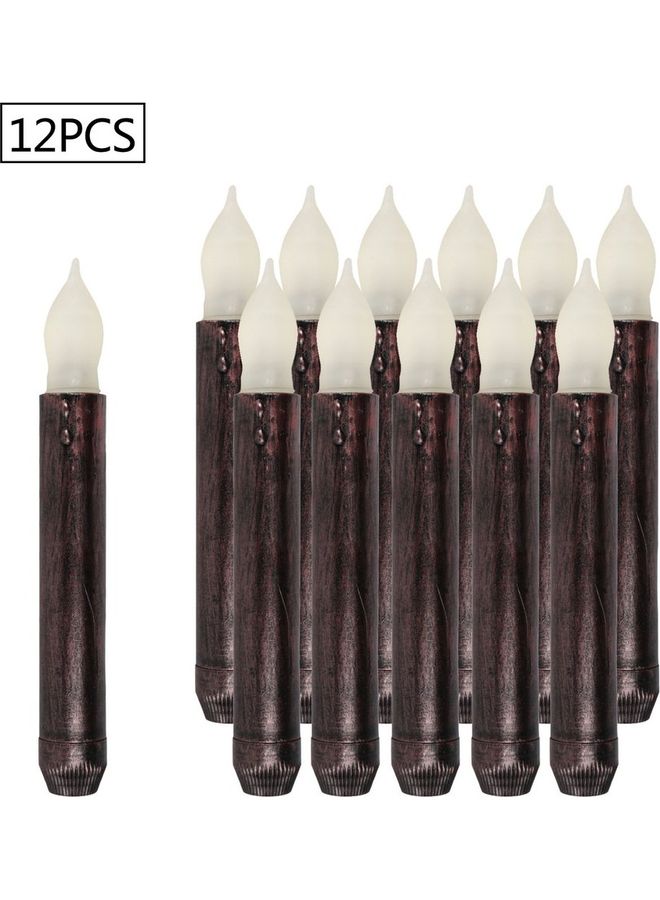 12-Piece Flameless LED Candles White/Black
