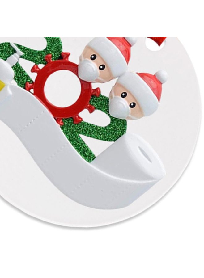 Mask Snowman Christmas Tree Hanging Pendant White/Red 10.5x10.5x3cm - Image 2
