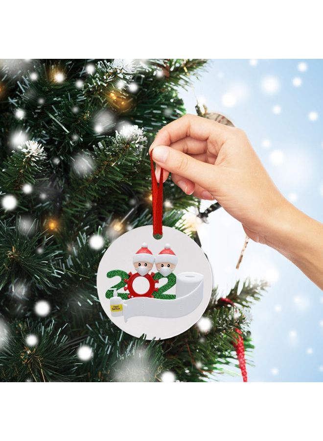 Mask Snowman Christmas Tree Hanging Pendant White/Red 10.5x10.5x3cm - Image 4