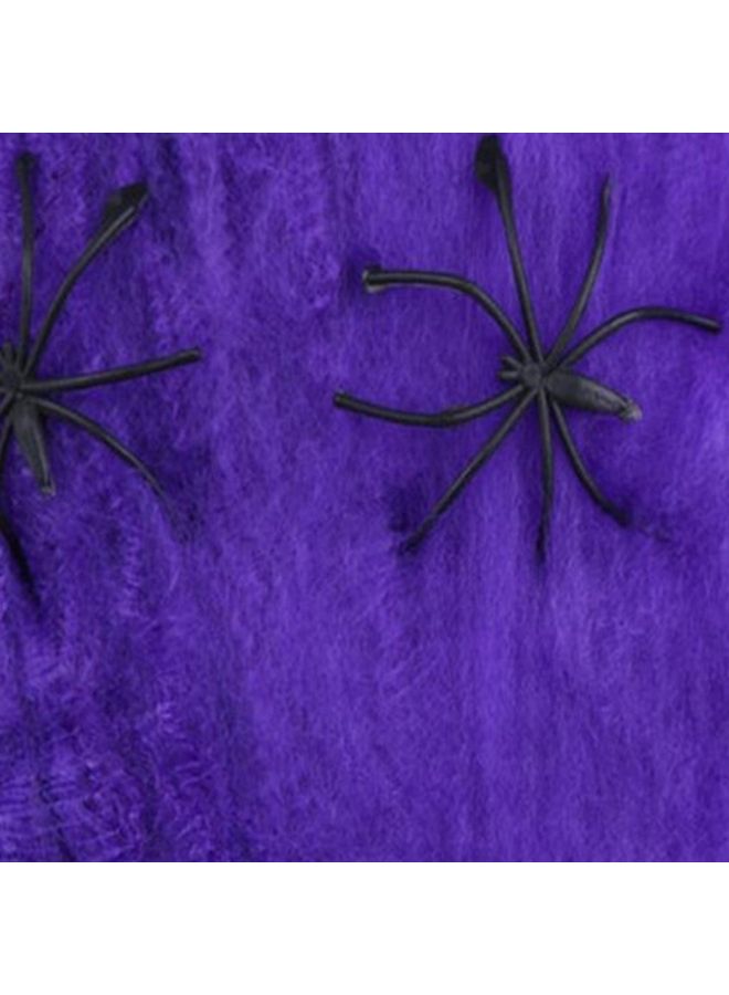 Decorative Stretchy Spider Web With Spider Purple - Image 2