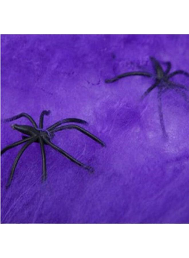 Decorative Stretchy Spider Web With Spider Purple - Image 3