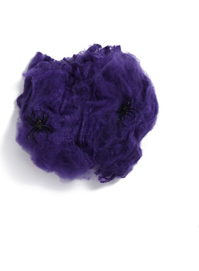 Decorative Stretchy Spider Web With Spider Purple - Image 4