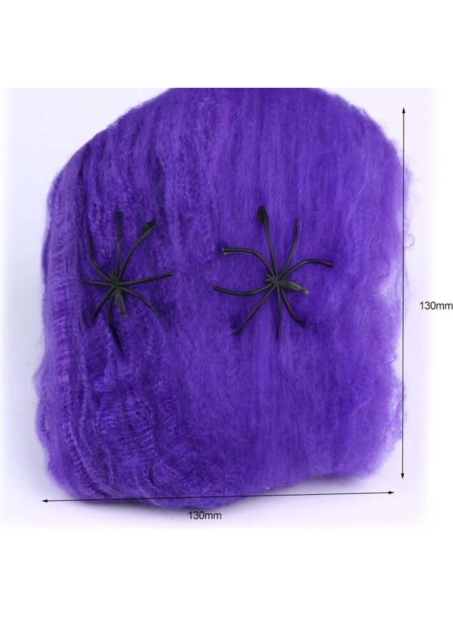Decorative Stretchy Spider Web With Spider Purple - Image 1