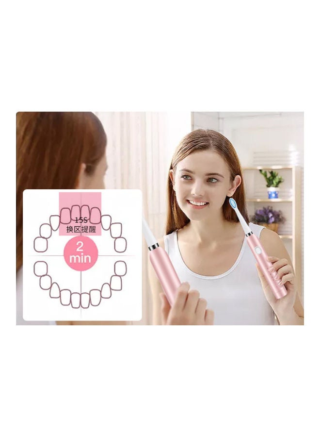 عربست فرشاة أسنان كهربائية قابلة للتعديل ب6 سرعات واهتزاز صوتي مع مجموعة غسول للوجه أبيض - Image 4