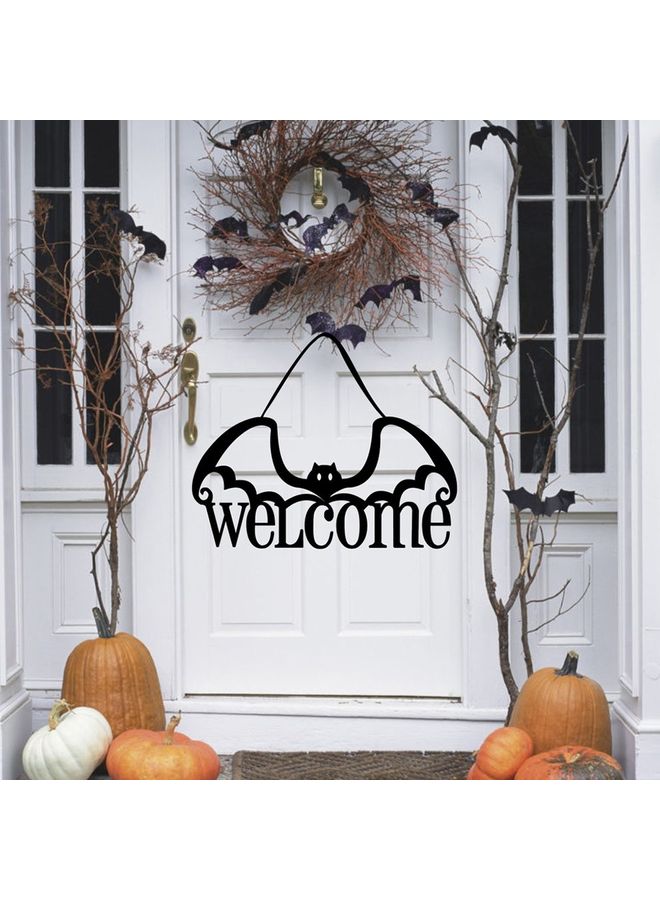 Bat Design Welcome Door Hanging Halloween Decoration Black - v1629446418/N50280533A_6