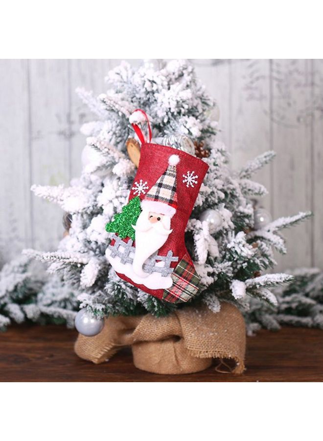 جوارب سانتا كلوز لزينة الكريسماس أحمر 24x17x3سم - Image 3