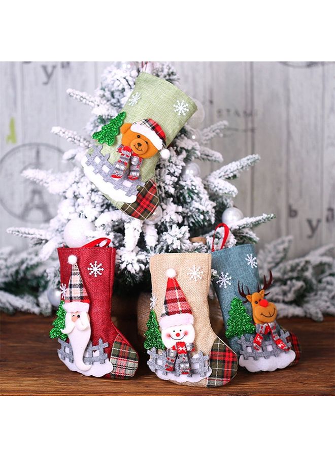 جوارب سانتا كلوز لزينة الكريسماس أحمر 24x17x3سم - Image 4