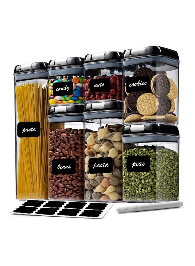 Arabest 7-Piece Sealed Food Container Set Clear/Black 1.9Liters | Best ...