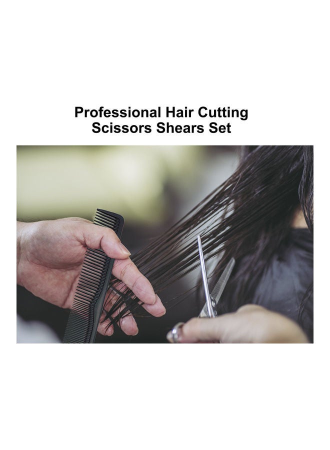 Hair Cutting Scissors Wth Comb Set Silver/Black - Image 5