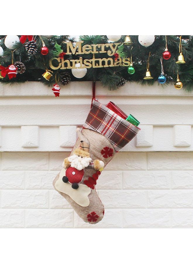 XD17138 Elderly Style Christmas Decorative Sock Multicolour 46x22.5x26.5cm - Image 1