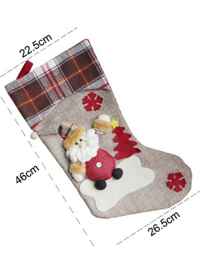 XD17138 Elderly Style Christmas Decorative Sock Multicolour 46x22.5x26.5cm - Image 2