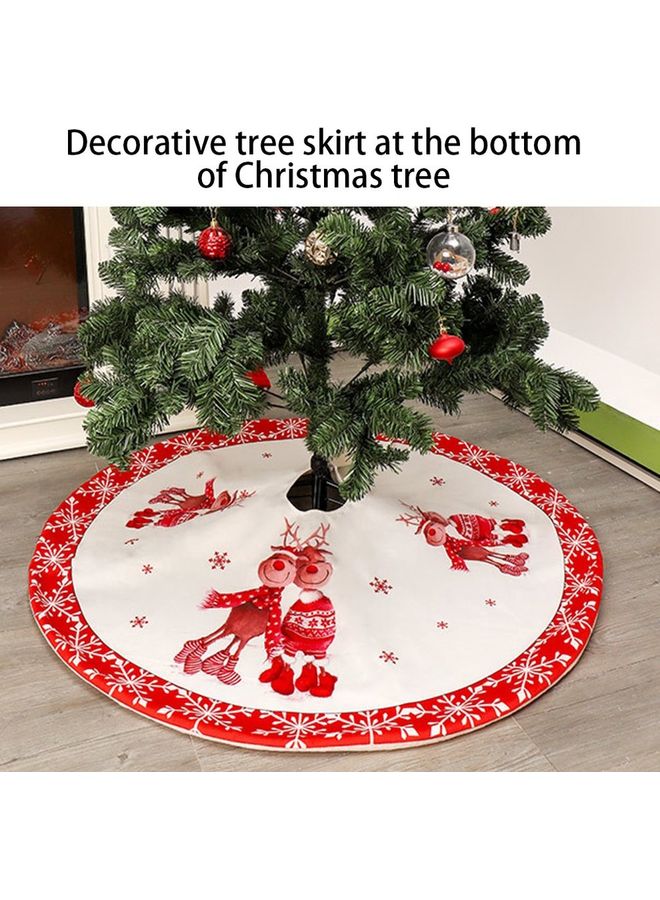 Generic - Christmas Tree Skirts Decoration Aprons Christmas Lovely Tree Skirts Red - Image 1