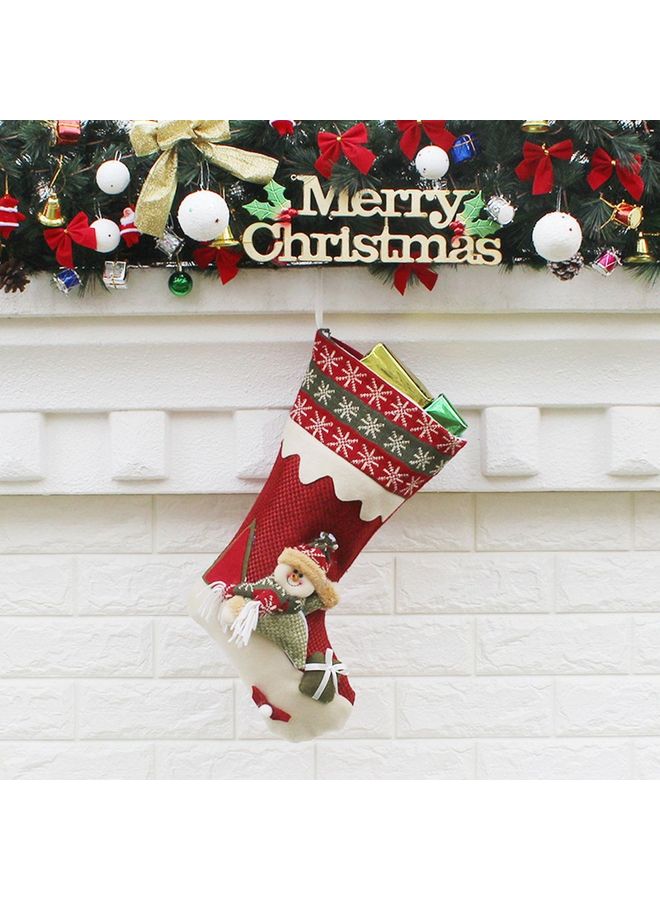 حقيبة لحمل الهدايا بتصميم جوارب للكريسماس متعدد الألوان 23.5x45x27سم