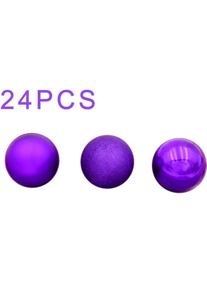 24-Piece Tree Ball Ornament Purple - Image 2