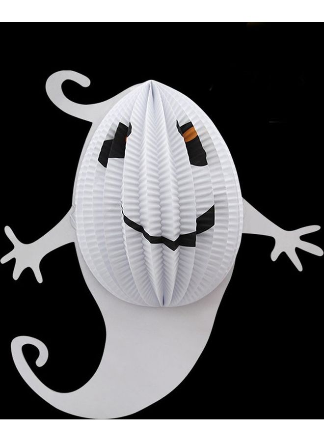 Halloween Ghost Lantern White/Black 31x31cm  - Image 1