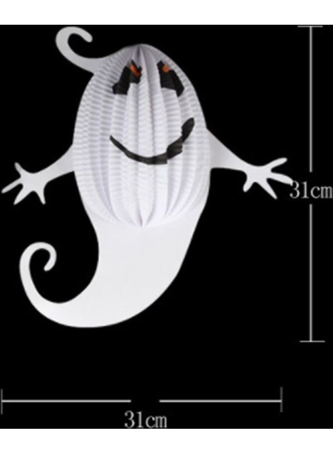 Halloween Ghost Lantern White/Black 31x31cm  - Image 2