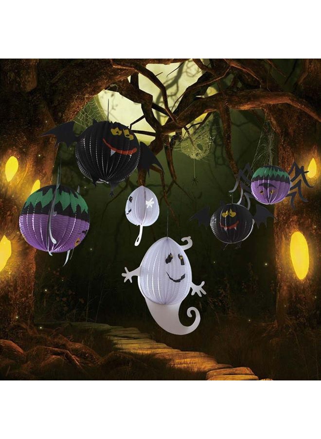 Halloween Ghost Lantern White/Black 31x31cm  - Image 3
