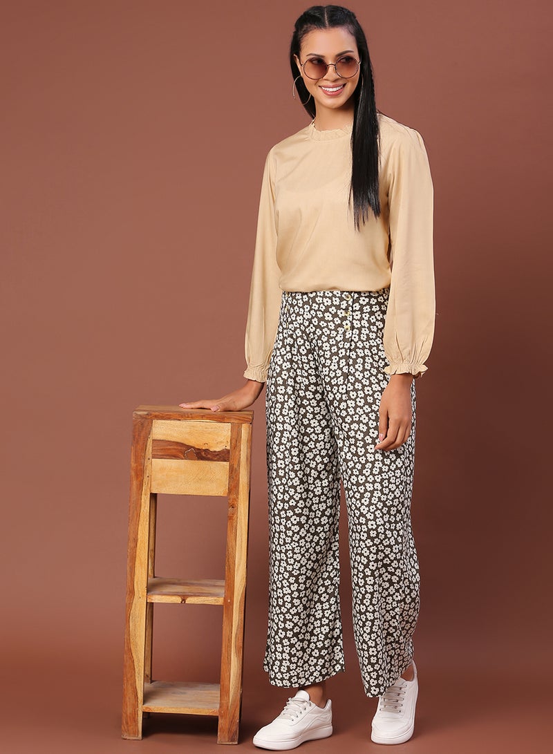 Aila Fashionable Casual Top Beige - Image 4