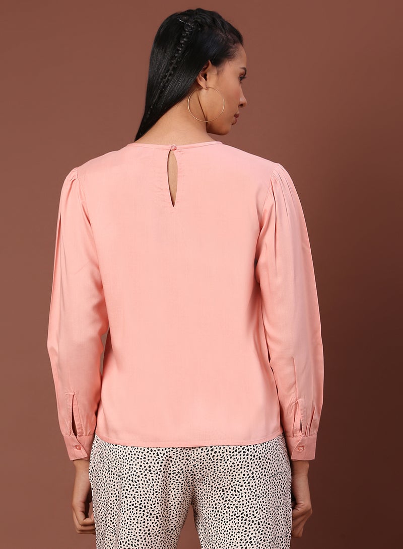 Aila Fashionable Casual Top Pink - Image 2