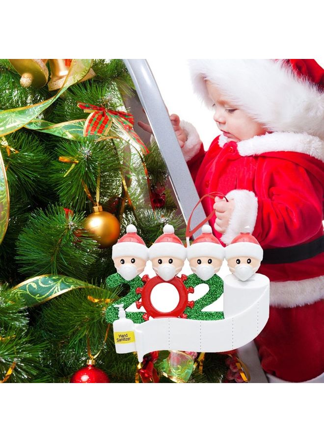 Face Mask Christmas Tree Hanging Pendant White/Green/Red 9x7.8x0.2cm - Image 5