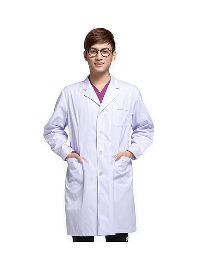 Lab Coat Women And Men White Long Sleeve Uniform Lab Coats White - Image 1