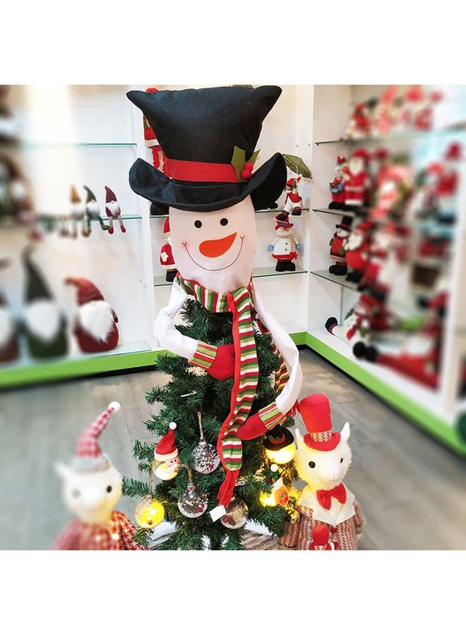 زينة لشجرة الكريسماس بتصميم رجل ثلج ونجمة متعدد الألوان 28x23x5سم - Image 1