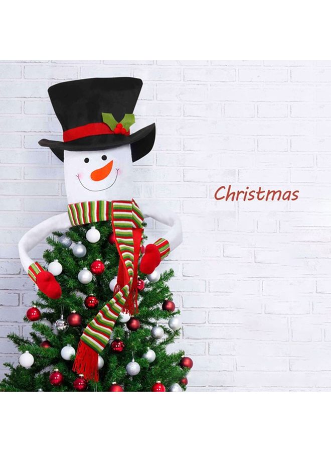 زينة لشجرة الكريسماس بتصميم رجل ثلج ونجمة متعدد الألوان 28x23x5سم - Image 3