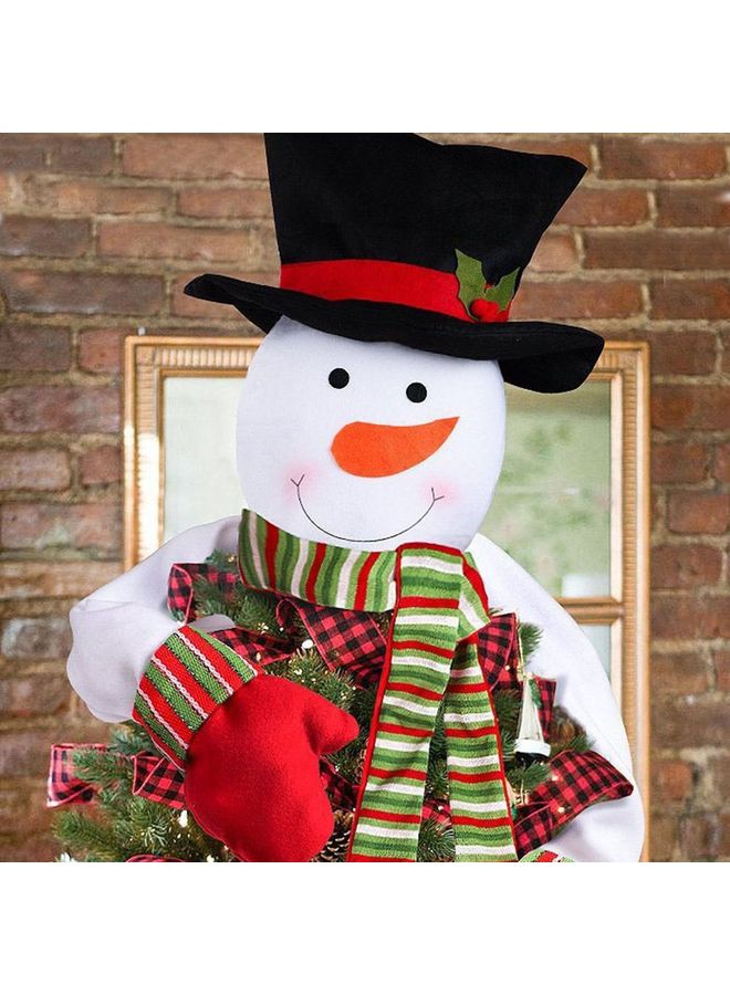 زينة لشجرة الكريسماس بتصميم رجل ثلج ونجمة متعدد الألوان 28x23x5سم - Image 4