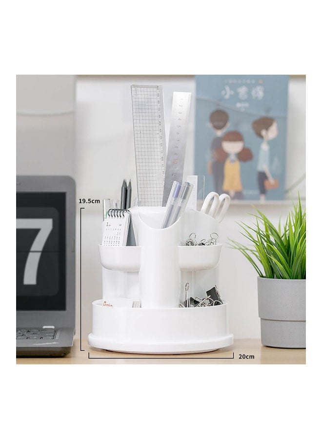 حامل قلم متعدد الوظائف قابل للدوران أبيض - Image 2