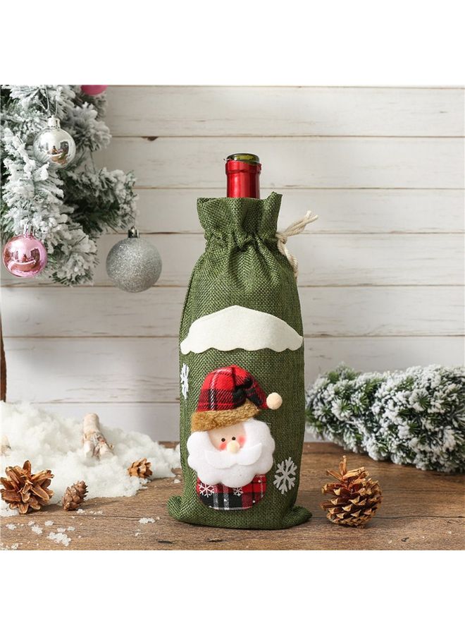 Decorative Bottle Bag with Rope Green - Image 2