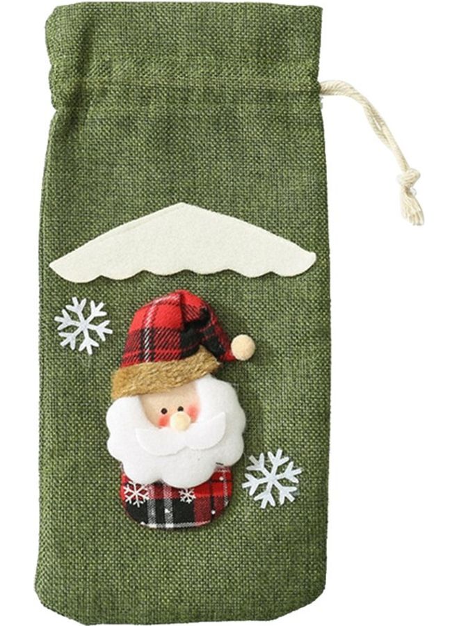 Decorative Bottle Bag with Rope Green - Image 1