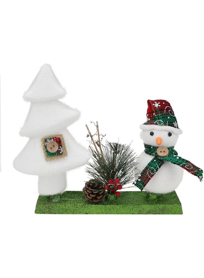 Decorative Christmas Snowman Figurine White/Red/Green