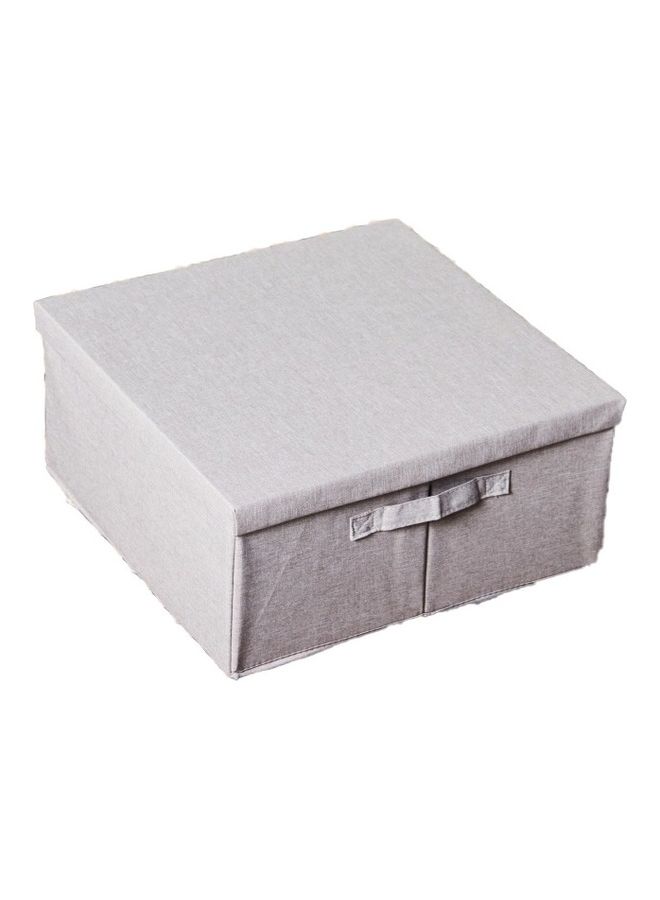 Foldable Storage Box With Lid Grey 45x45cm