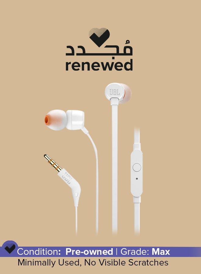 جي بي إل مُجدد - سماعة أذن داخلية سلكية طراز T110 أبيض - Image 1