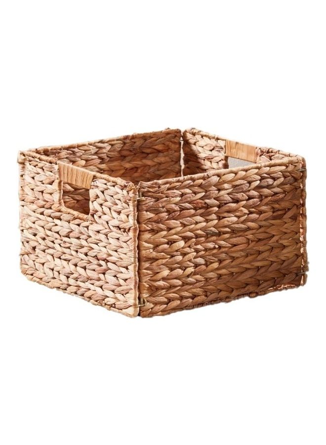 Generic Hyacinth Woven Textured Folable Basket Beige 