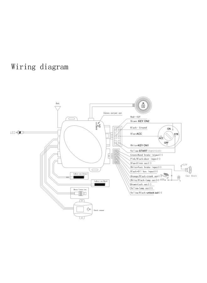 Generic - Car SUV Switch Keyless Entry Engine Start Alarm System - Image 1